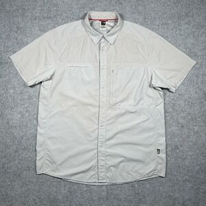The North Face Button Up Shirt Mens Size Large Zip Pocket Vented Hiking Short